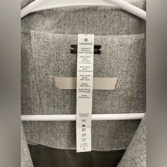 Lululemon Roam Far Wool Coat. Gray. Size 8. - Picture 9 of 9